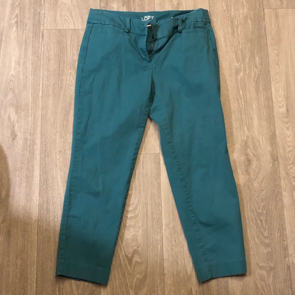 Loft Turquoise ankle pants- petite